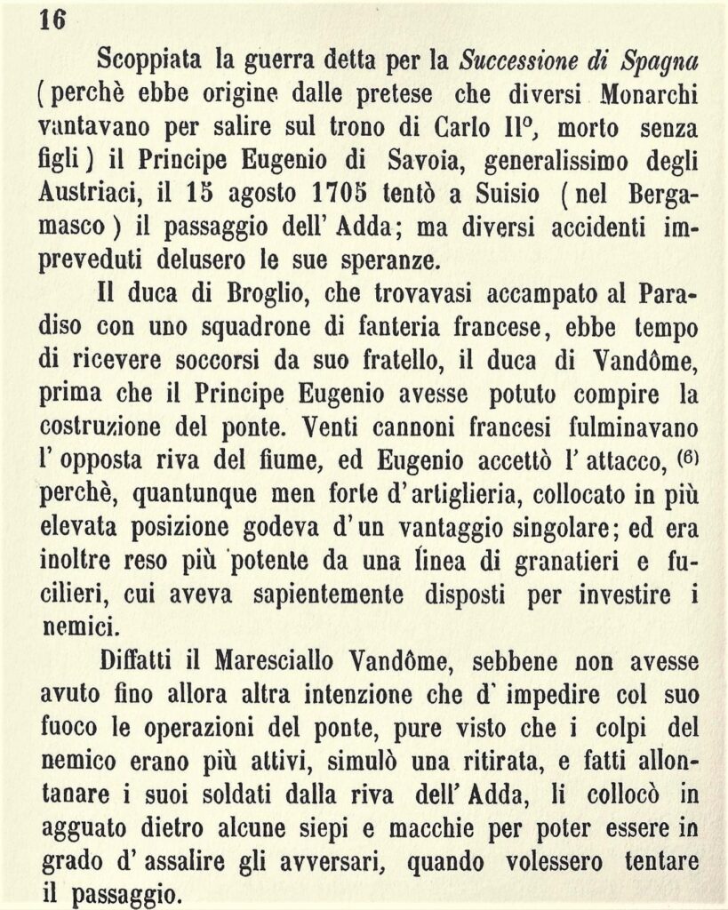 villa paradiso, al castello villa paradiso, vittorio alberganti, palla cannone, storia suisio, storia cornate d'adda, successione spagnola, eugenio di savoia, ecomuseo adda di leonardo, adda, storia adda